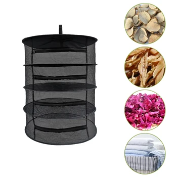 

4 Layers Drying Net for Herbs Hanging Basket Folding Dry Rack Herb Drying Net Dryer Bag Mesh For Flowers Buds Plants Organizer