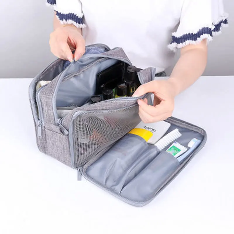 

Multi-layer Zipper Travel Wash Pouch Toiletry Travel Storage Bag Mini Casual Portable Cosmetic Bag Waterproof Makeup Organizer