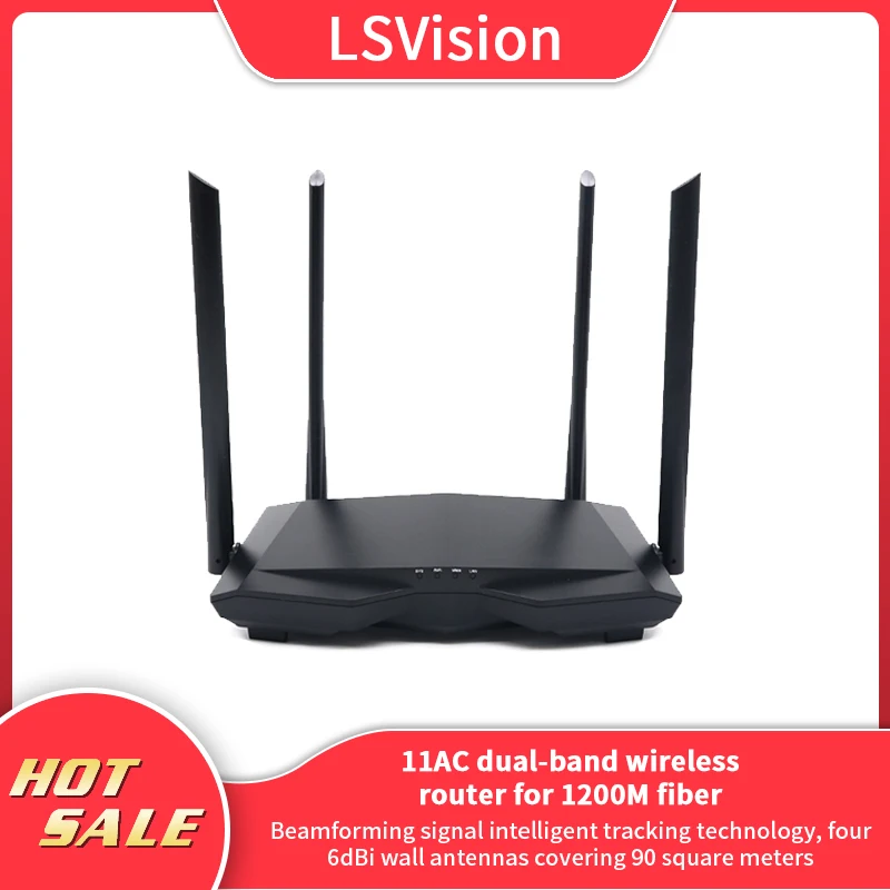 Беспроводной роутер LSvision LS6 AC1200M с антенной 4*6 дБи двухдиапазонный беспроводной