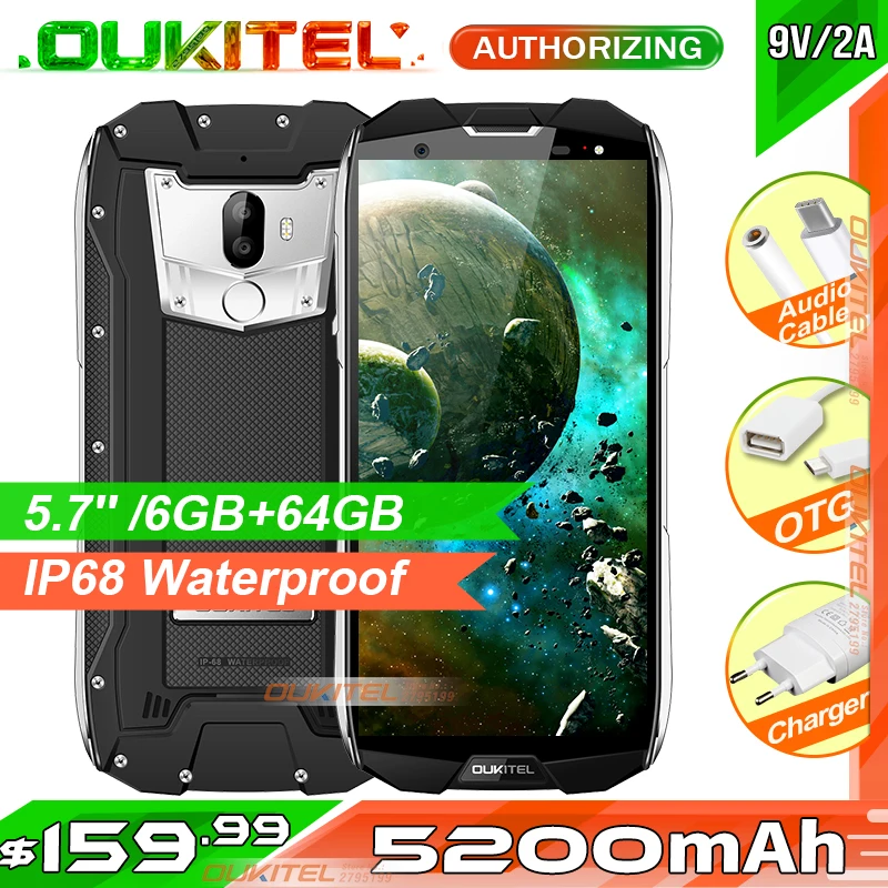 OUKITEL WP5000 смартфон с 5 7 дюймовым дисплеем восьмиядерным процессором ОЗУ 6 ГБ ПЗУ 64 16