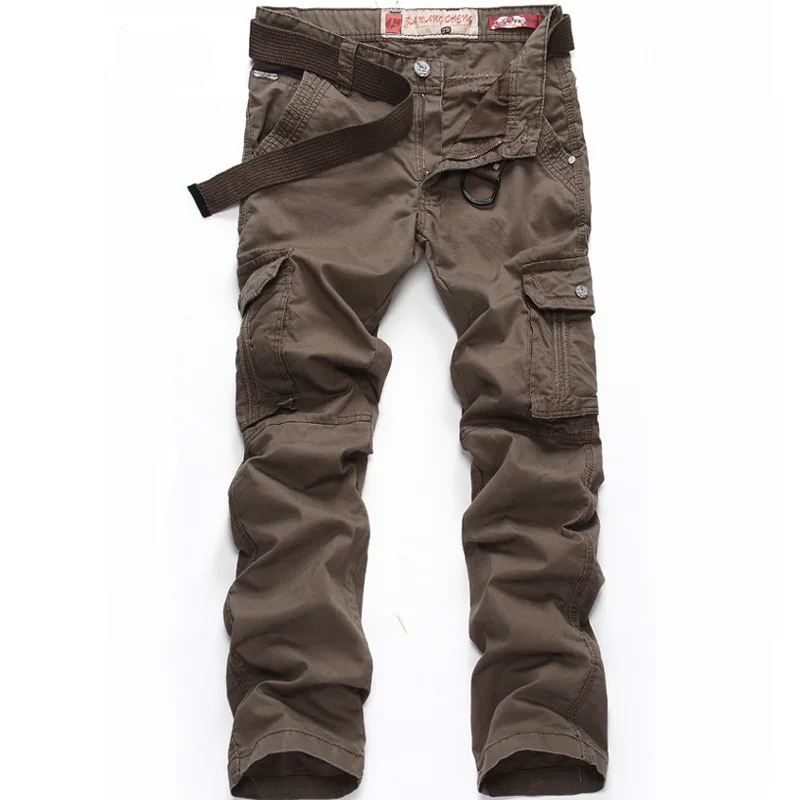 Dark Khaki Fgkks модные брендовые мужские брюки новые мужские однотонные повседневные Прямые брюки мужские облегающие брюки карго - Цвет: Dark Khaki