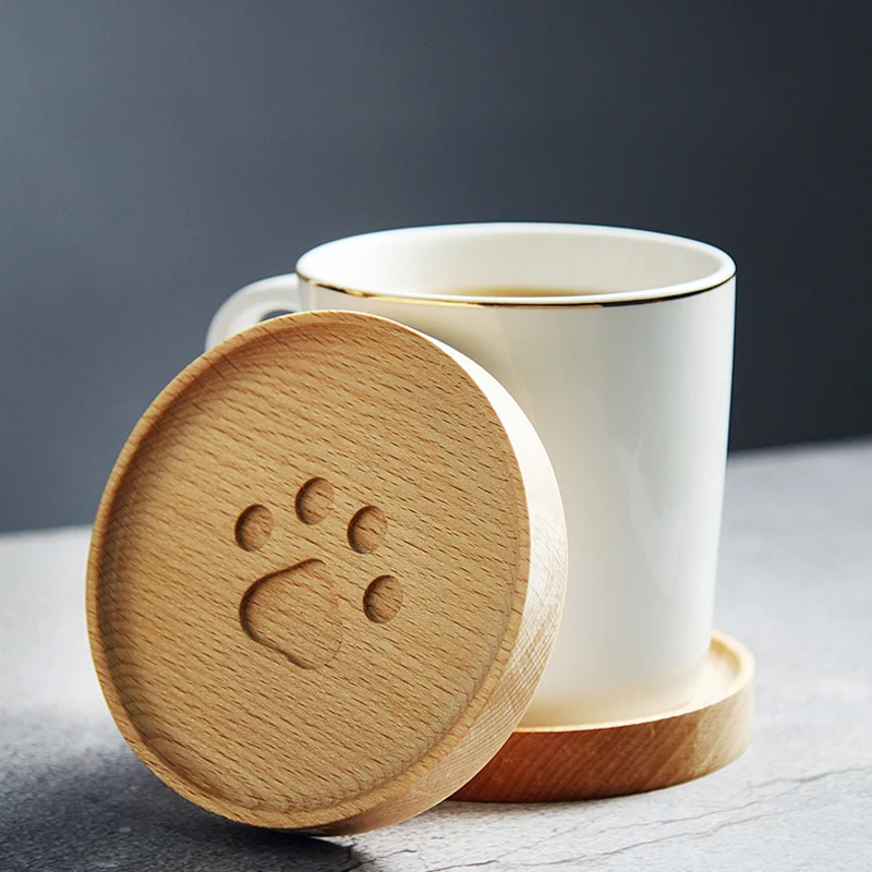 Lovely Drink Coaster Wood Mug Coaster Cup Mat Solid Wood Coaster Coffee Placemat Table Mats Decoration Bar Kitchen Accessories (1)