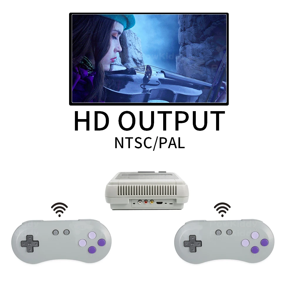 HDMI 518 Retro TV Video Game Console ForSnes Game Cartridges with 2 Wireless+1 Wired Gamepads Free Game Card with 518 Games
