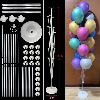 

19 Tubes Balloon Stand Holder Column Confetti Balloons Happy Birthday Ballon Kids Baby Shower Wedding Party Decorations Balls