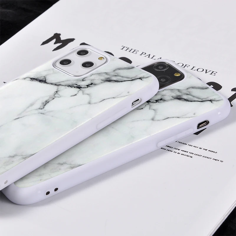 Чехол с мраморным рисунком для iPhone 7 8 Plus задняя крышка роскошный мягкий