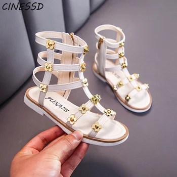 

Girls Sandals Summer Kids Shoes Boots Star Gladiator Sandals Flat Heels Girls Princess Beach Shoes Sandalias Size 27-37