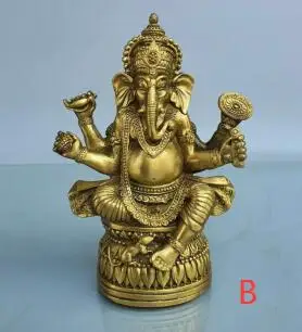 

Бесплатная доставка 16 см 6,5 "Старый тибетский буддизм, бронзовый Ганапати Ганеш Господь слон Ганеш выбирайте на размер больше или B или C статуя Будды