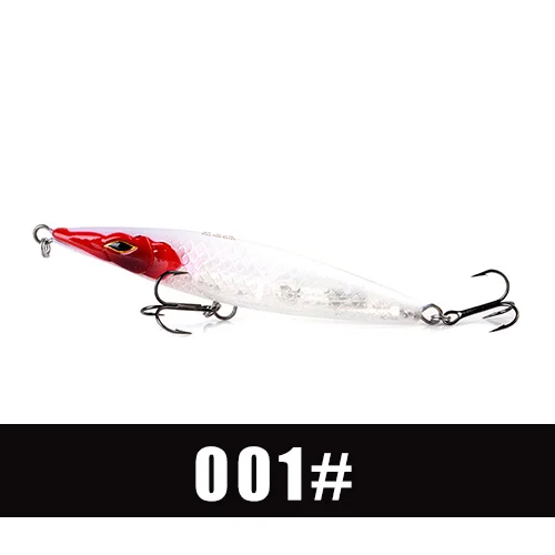 001 FTK рыболовные приманки плавающий карандаш приманка Stickbait воблеры Topwater длинная литая жесткая приманка 6 цветов 90 мм/110 мм/130 мм/150 мм - Цвет: 001