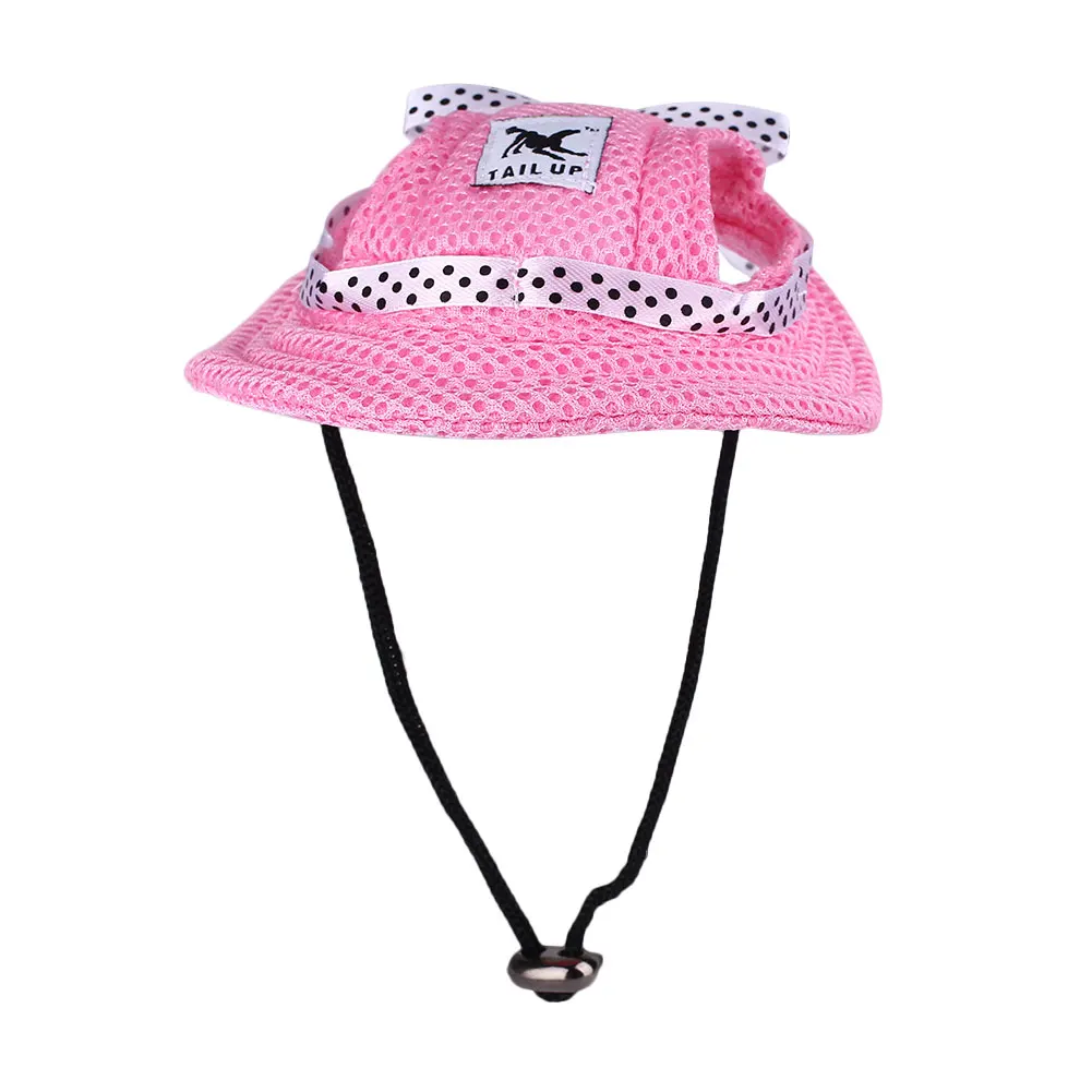 Pink Модная синяя дышащая шляпа для животных Товары для домашних животных черная полоса красная собака сетка защита от солнца кошка собака - Цвет: Pink