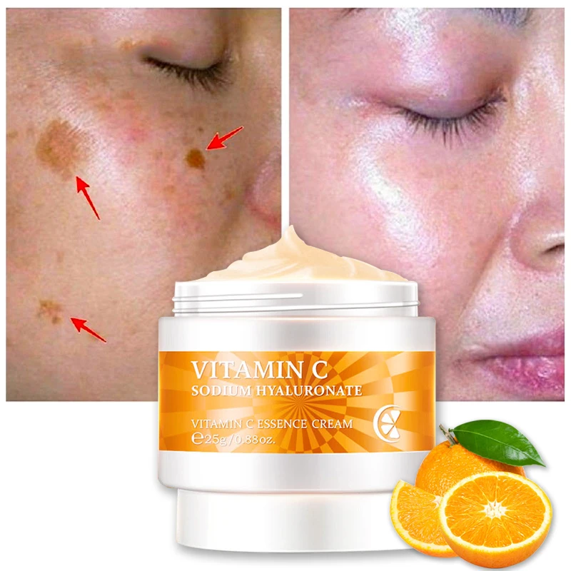 Vitamin C Whitening Face Cream Remove Wrinkles Brighten Anti Oxidation Fade Fine Lines Shrink Pores Anti Aging Skin Care Serum