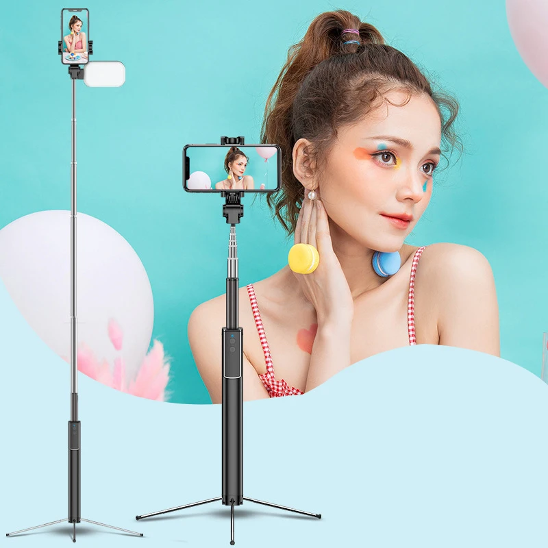 YUNAO Bluetooth селфи палка штатив для телефона светодиодный красивый светильник длина