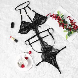 

Temperament and interest clothing Three-point one-piece necktie sexy lingerie adjustable quick sale hot style one-piece underw