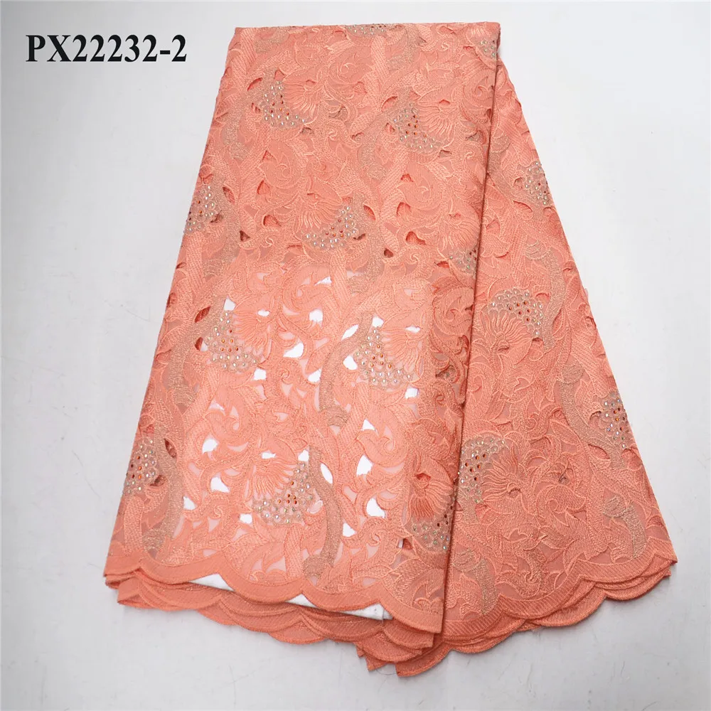 2 China Factory good price Double organza handcut lace fabric swiss voile cotton for lady big party - Цвет: 2