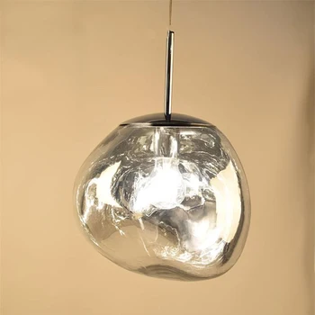 

Glass Pendant Light Modern Creative Loft Europe LED E27 with 3 Colors LED Bulbs Cord Pendant Glass Stone 3 Years AC YY-PDK280