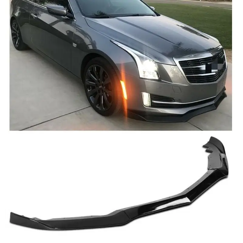 31 x 4, 5PC, Carbon Style Look HYPERSPEED Front Bumper Spoiler Lip Side Skirt Extension Rocker Panel Splitter Diffuser Compatible With 2015 2016 2017 2018 Cadillac ATS ABS Auto Body Kit 