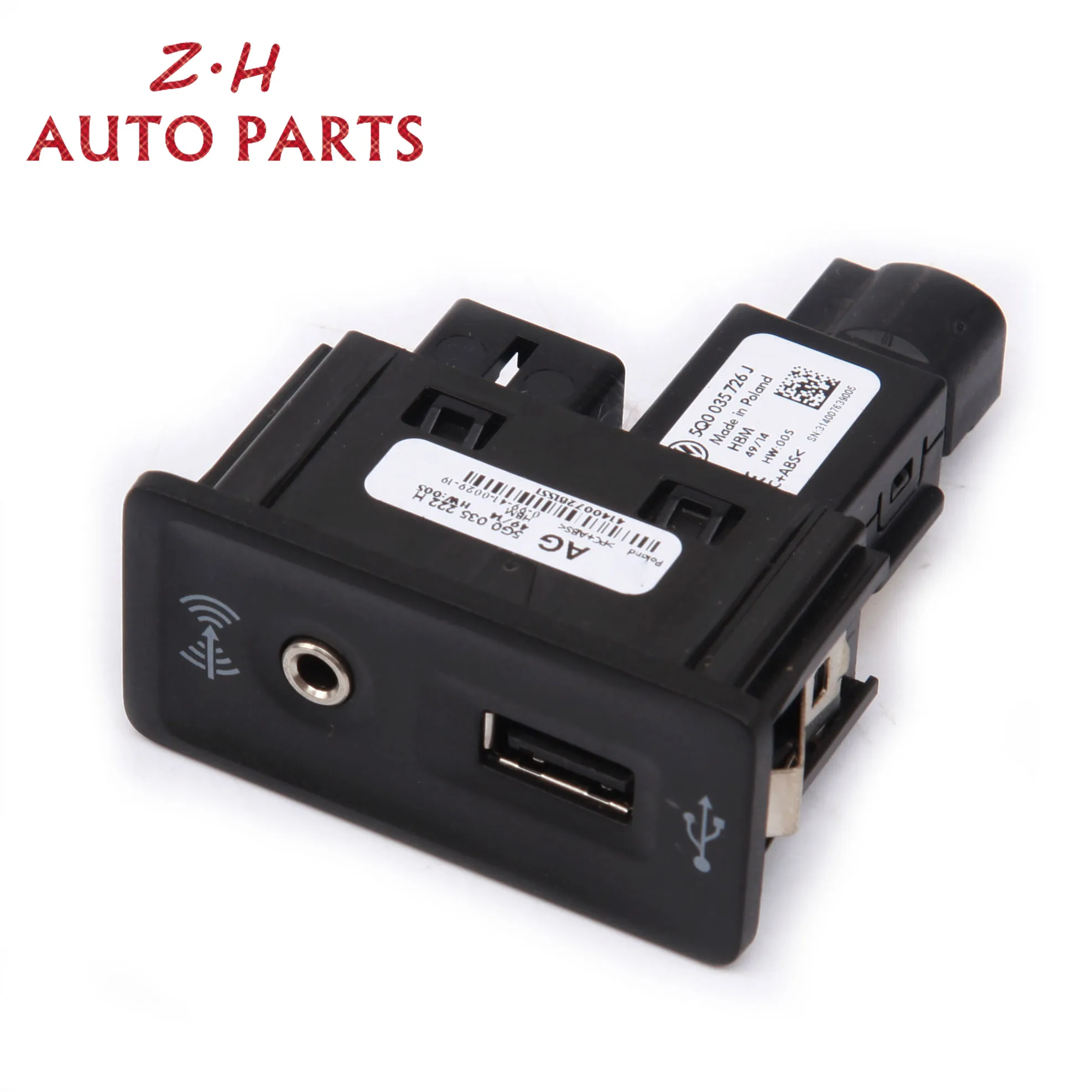  5Q0 035 726 J 5G0035222F PUERTO DE AUX-IN USB en Kit de enchufe de conexión CarPlay MDI USB AMI ins