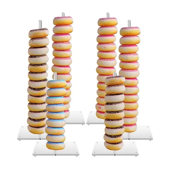 

6PCS Acrylic Clear Donut Display Detachable Stand Rack Wedding Party Supplies