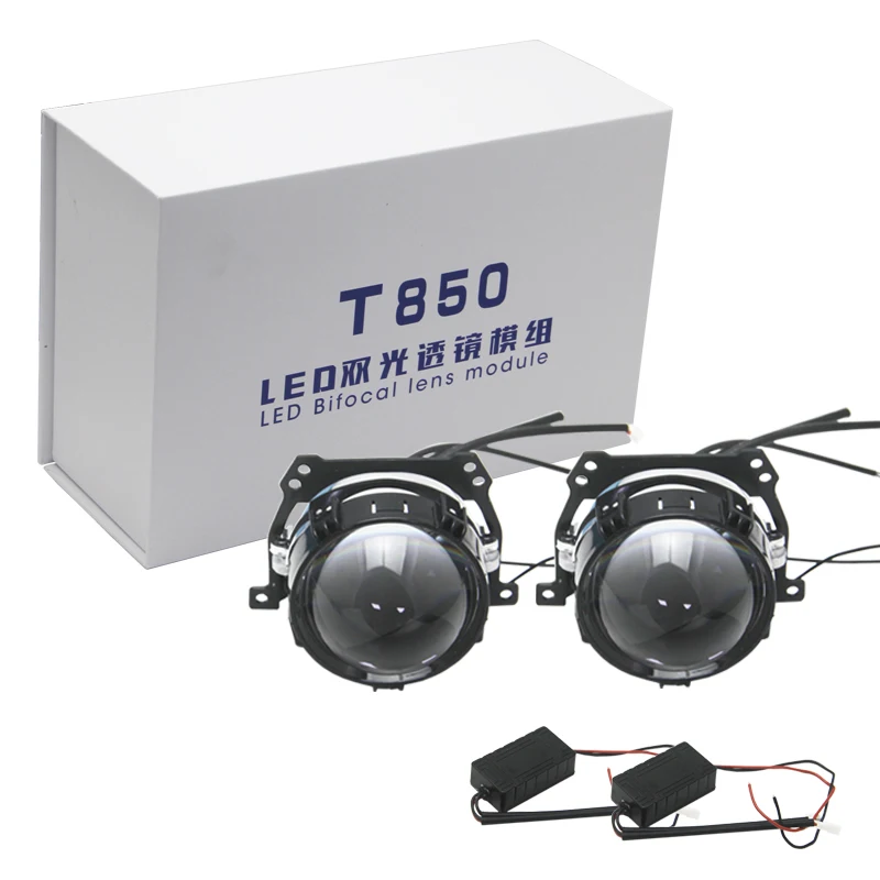 

Bedehon 2 PCS LHD RHD 2020 2.5 Inch Bi-Led Projector Lens T850 Hi Lo Beam 6000K Car Lenticulars Black Glass Lens with Drive Fan