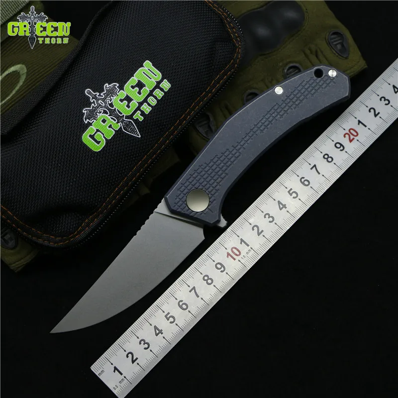 Складной нож Green thorn Custom JEANS M390 MRBS TC4 титановая ручка карманный кухонный для