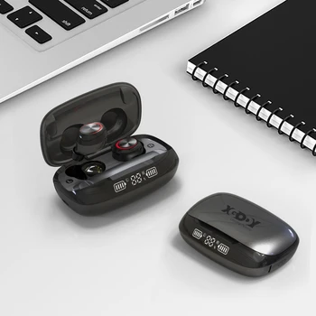 

Xgody TWS Earphone Fingerprint Touch Wireless Sports Waterproof Bluetooth Noise Cancelling Earphones Charging Box Earbuds
