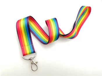 

1pcs color rainbow lanyard Neck Strap Lanyard Mobile Phone Key Chain ID Badge Key Chain