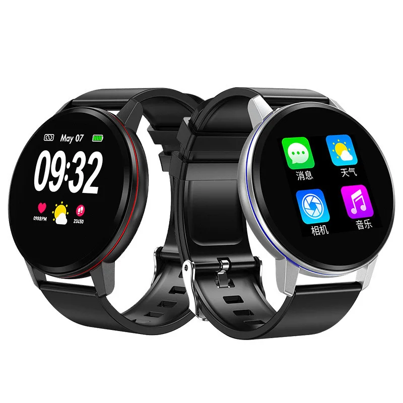 

Smart Bracelet All Touch round Screen Waterproof Heart Rate Blood Pressure Sleep Remote Control Photo Shoot Music Alarm Bluetoot