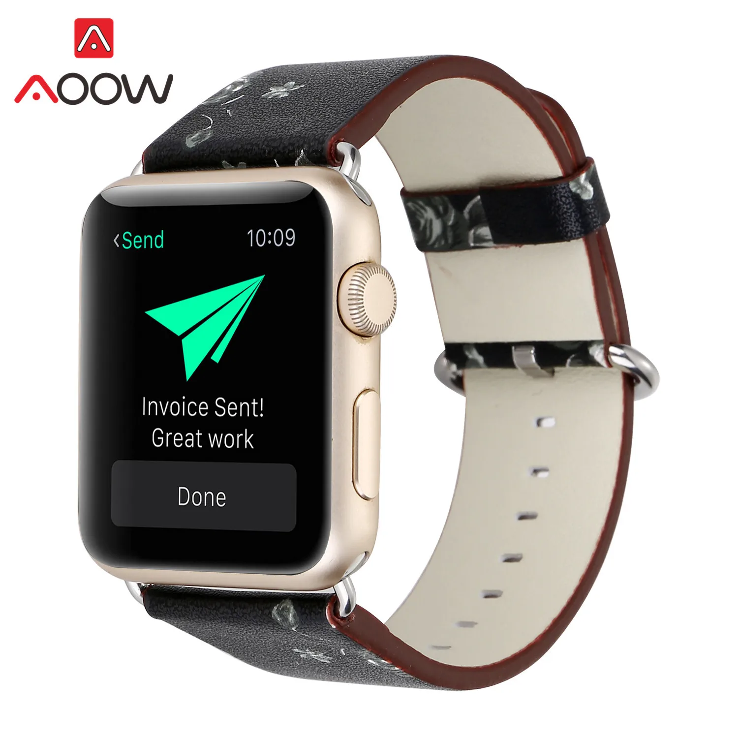Кожаный ремешок с цветочным принтом для Apple Watch 5, 4, 38 мм, 42 мм, 40 мм, 44 мм, для мужчин и женщин, сменный ремешок для часов, браслет для iWatch 3, 2, 1