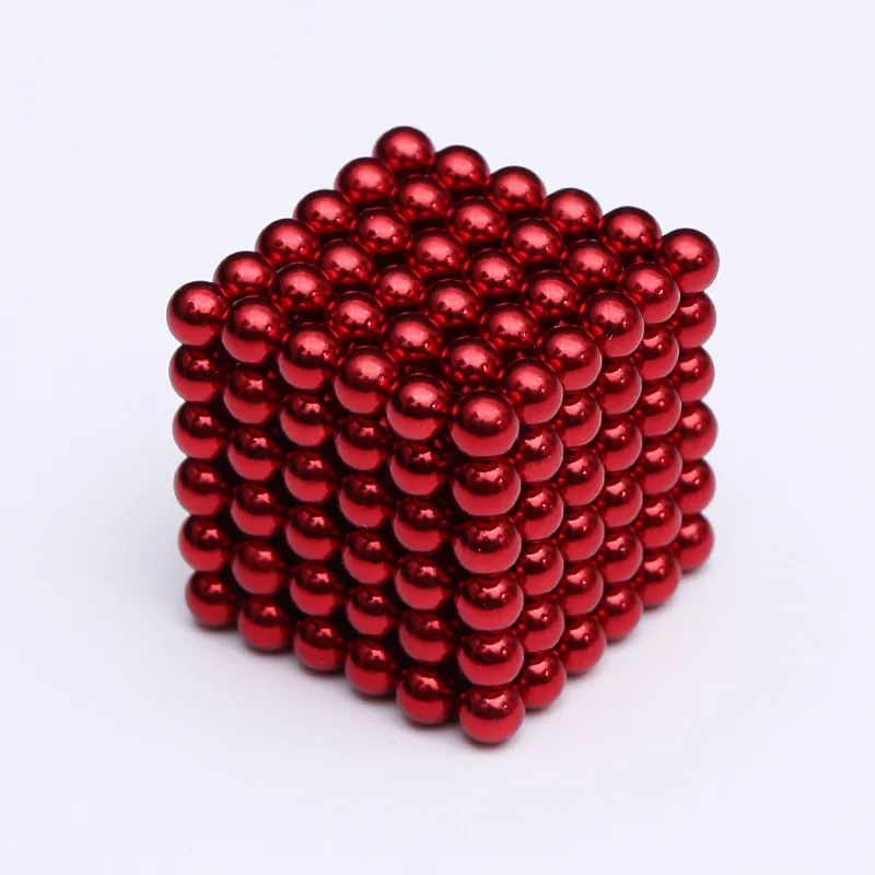 Новые 5 мм 216 шт магнитные шарики для нео-Кубы с металлической коробкой - Цвет: red