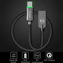 Usb кабель MCDODO, автоматическое отключение, нейлоновая оплетка, USB кабель для быстрой зарядки, шнур для iPhone серии для iPhone 11 pro max Xr X 8 7 6