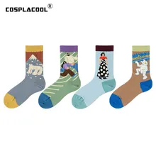 [COSPLACOOL] повседневные смешные носки Харадзюку для женщин Skarpetki арт мультфильм милые носки Femme Calcetines Mujer Sokken Skarpety унисекс