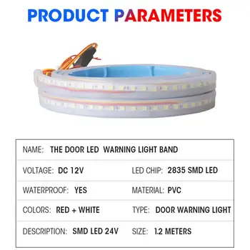 

Car Door Warning Light Anti Collision Durable Waterproof LED Welcome Decor Lamp Auto Rear End Light Strip Accessories
