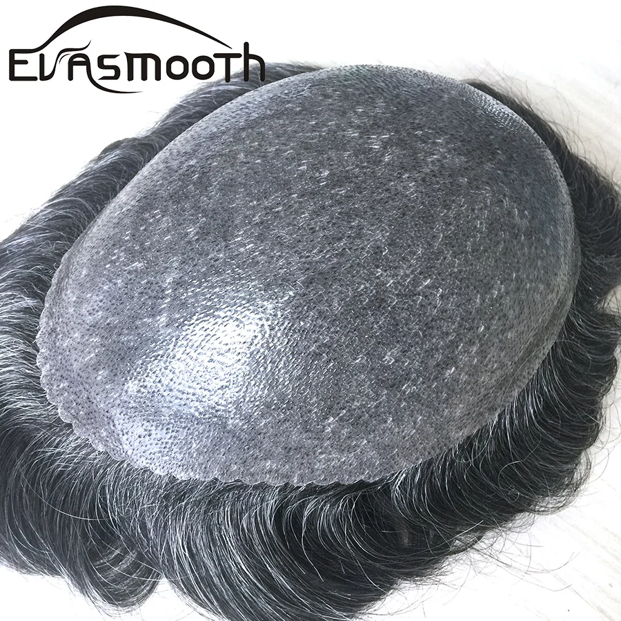 0.12mm With Knot Men Natural Human Hair Toupee Full Pu Wig Male Replacement System Indian Hair Wigs human hair toupee