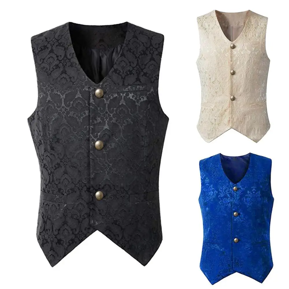 

Men's punk hiking vest retro coat winter jacket button button vest men's short vest jacket water sports vest 20D25
