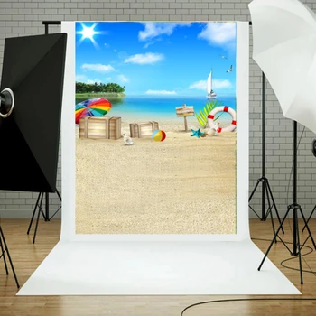 

Seaside Beach Summer Palms Tree Photocall Portrait Photography Background Custom Photographic Backdrops For Photo Studio