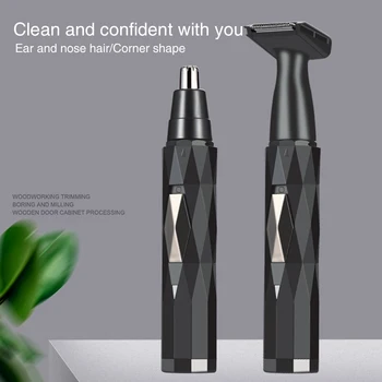 

Portable USB Wireless Electric Men Nose Hair Trimmer Travel Home Accurate Cutting for Eyebrow Sideburns Detachable Head