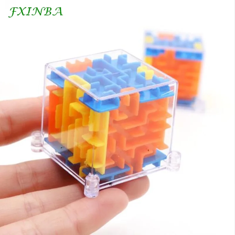 

FXINBA 4cm Mini 3D Cube Puzzle Maze Toy Hand Game Case Box Fun Brain Game Challenge Fidget Toys Balance Educational Toys Kids