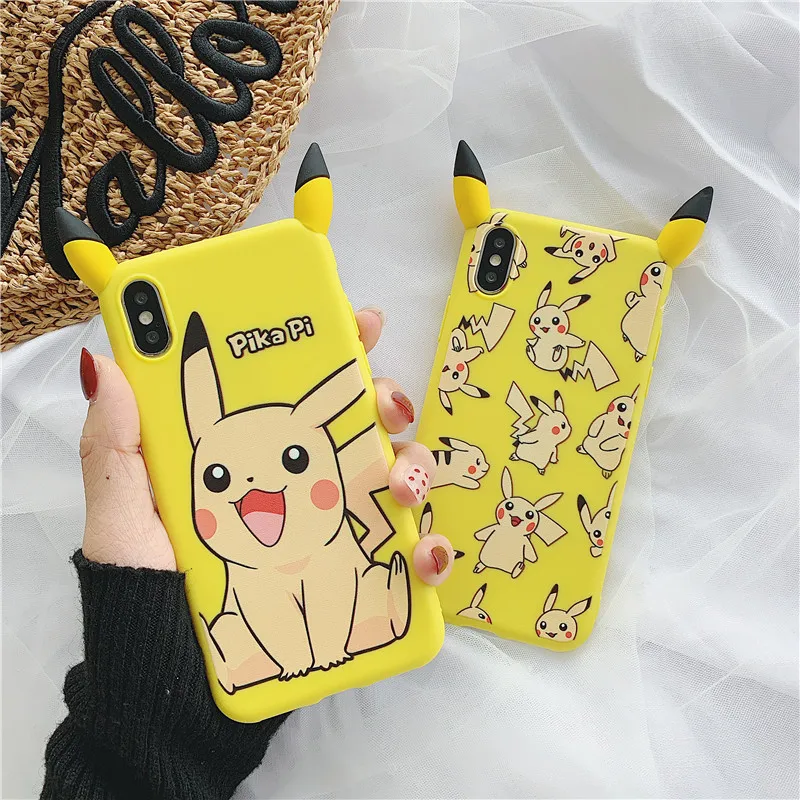 For iPhone 11 pro max cartoon 3D Pikachus phone case for X XS Max XR 6 7 8plus Cute Soft back cover |