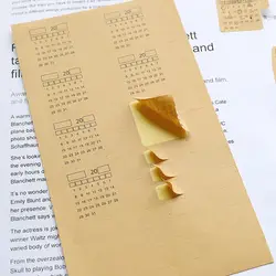Autocollant Vintage pour calendrier mensuel, 5 pièces, pour planificateur, rendez vous, Agenda, Journal, onglets auto adhésifs Kraft P3w7 