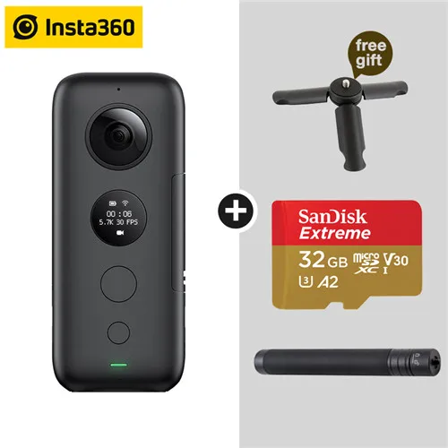 Insta360 ONE X Экшн-камера VR 360 панорамная камера для iPhone и Android 5,7 K видео 18MP фото невидимая селфи палка штатив - Цветной: Kit D 32G N Pole