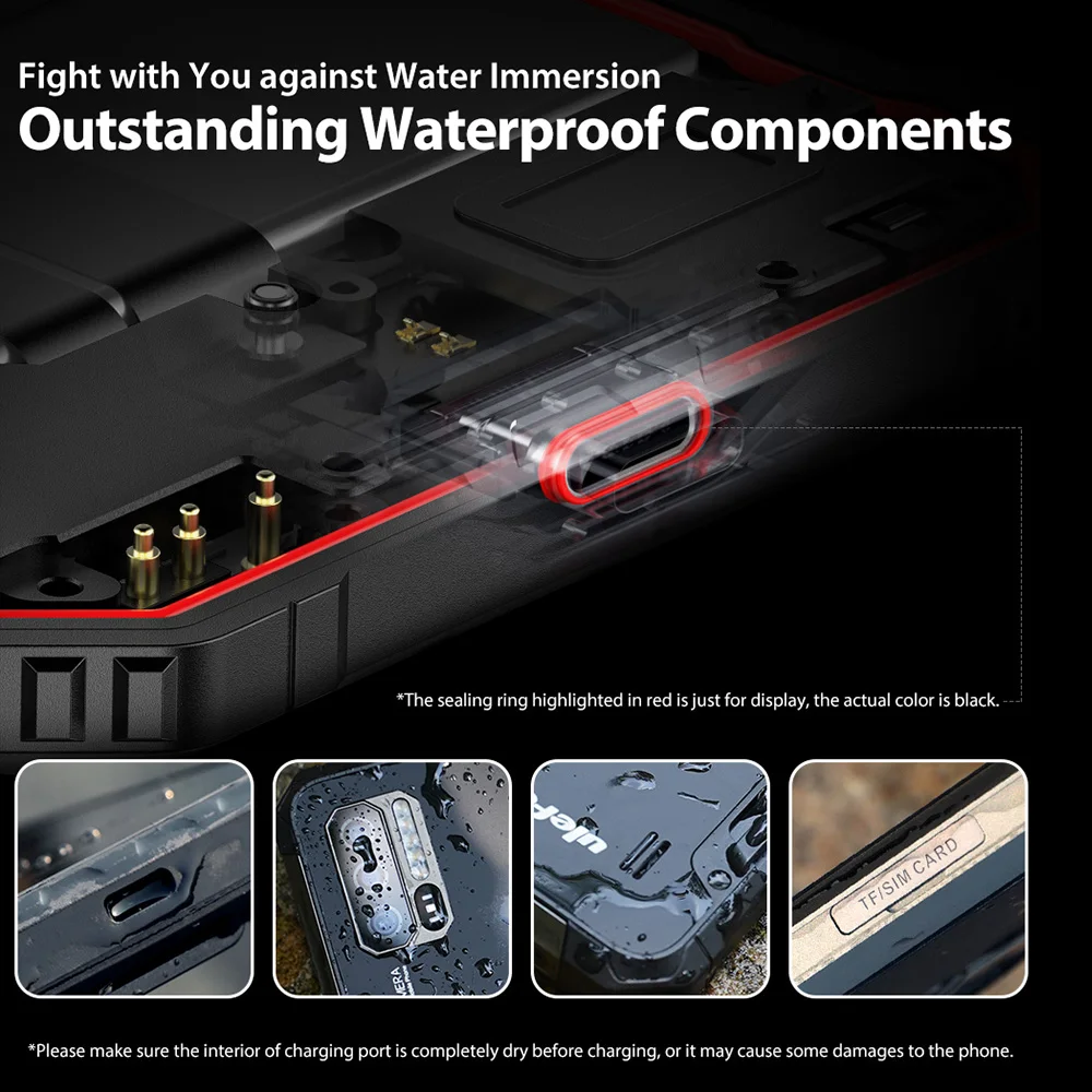 Глобальная версия Ulefone Armor 7 IP68 Водонепроницаемый Прочный 6,3 дюймовый FHD+ 8 Гб 128 ГБ Восьмиядерный Android 9,0 48MP NFC 4G LTE смартфон