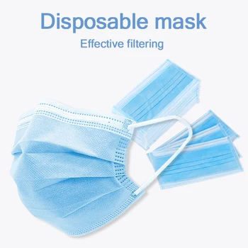 

Hot Sale 10pcs Disposable Face Mask Anti Dust 3 Layer Face Mouth Mask Facial Protective Cover Mask Elastic Earloop Fast Shipping