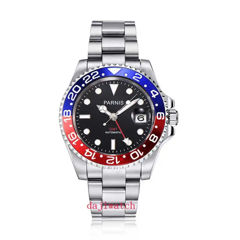 Parnis 40mm Mechanical Watches GMT Sapphire Crystal Man Watch 2018 Diver Automatic relogio masculino Role Luxury | Наручные часы