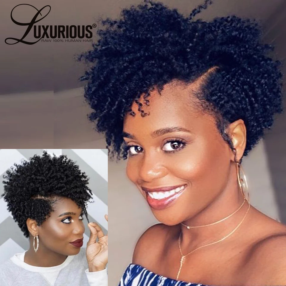 Pixie Cut Wig Peruvian Hair 4x4 Lace Closure Wig Kinky Curly Short Bob Wig 13x4 Lace Front Human Hair Wigs With Baby Hair 150 Human Hair Lace Wigs Aliexpress
