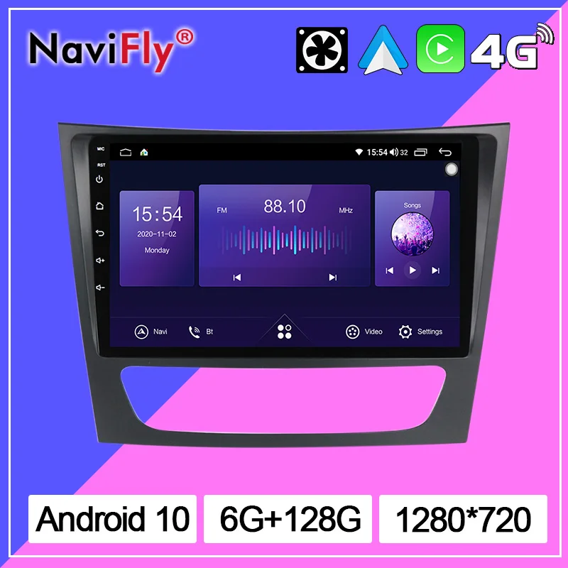 Автомагнитола NaviFly Android 10 с экраном считывателем видео для Mercedes Benz E Class W169 W211 E200 E220