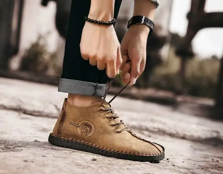 Xiaomi/Повседневная обувь из натуральной кожи; меховая мужская повседневная обувь; удобные кроссовки на шнуровке; Мужская обувь; зимняя обувь на меху; Прямая поставка