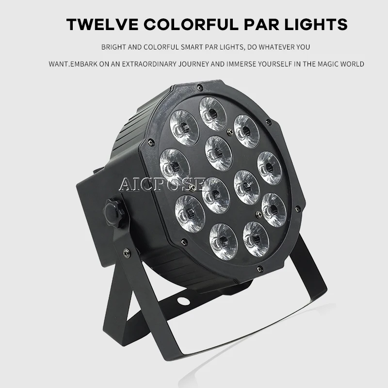 Светодиодный Par светильник s RGBWA UV 6 в 1 12x12 Вт плоский par led dmx512 Can 64 точечный dj