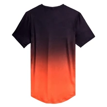 Мужская спортивная компрессионная футболка с коротким рукавом для фитнеса, Спортивная облегающая футболка градиентного цвета