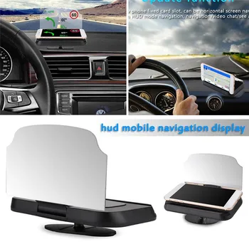 

6.5 Inch HUD Display Car Folding GPS HUD Holder Head Up Display Projector Bracket Navigation Image Reflector Holder for Phone