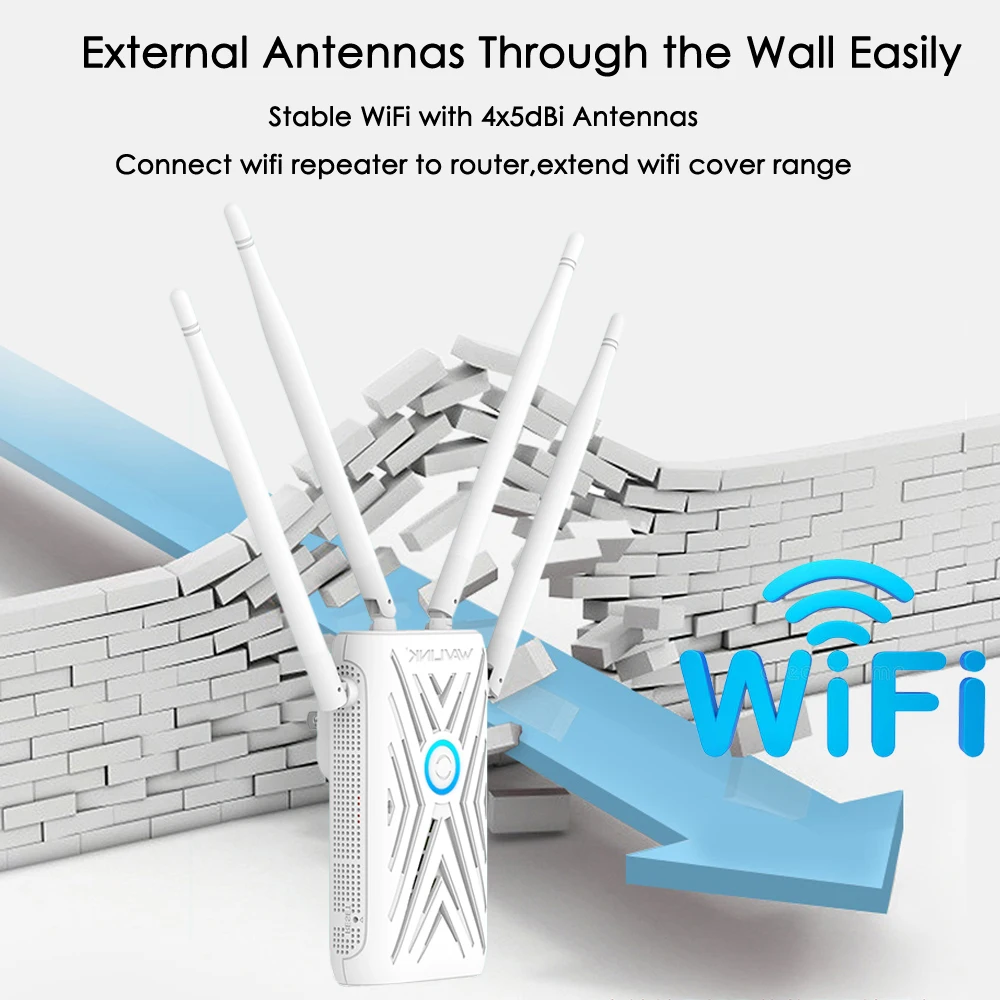 5 Ghz WiFi Repeater Wireless Wifi Extender 1200Mbps Wi-Fi Amplifier Long Range Wi fi Signal Booster 2.4G WiFi Access Point