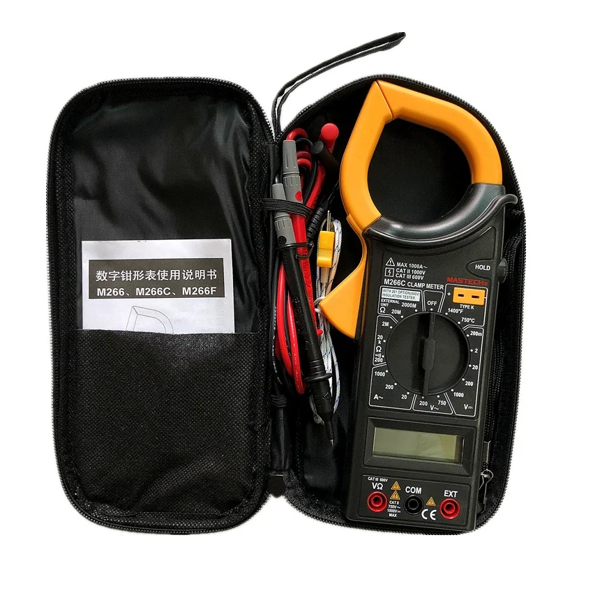 MASTECH M266C цифровой клещи Вольтметр Омметр acvolt AC Ток Сопротивление тестер температуры детектор с диодным мультиметр